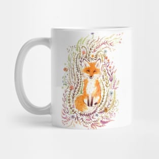 Fox and Flowers II Mug